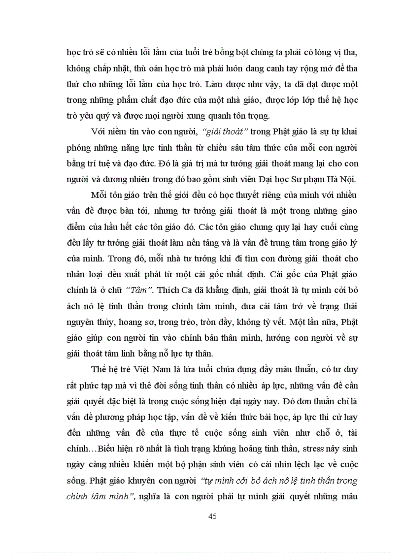 image for page Tư tưởng giải thoát trong triết học Phật giáo và ý nghĩa của nó đối với sinh viên Đại học Sư phạm Hà Nội hiện nay