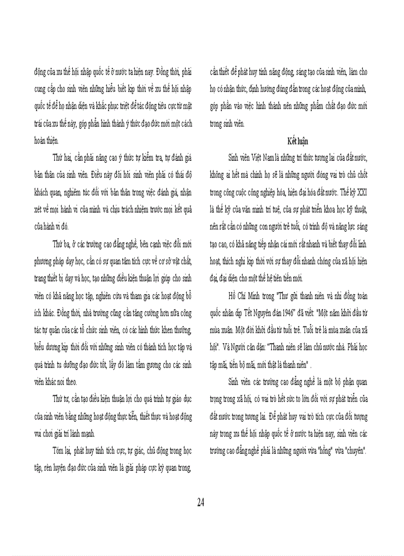 image for page Giáo dục đạo đức mới cho sinh viên các trường cao đẳng nghề ở hà nội trong xu thế hội nhập quốc tế hiện nay