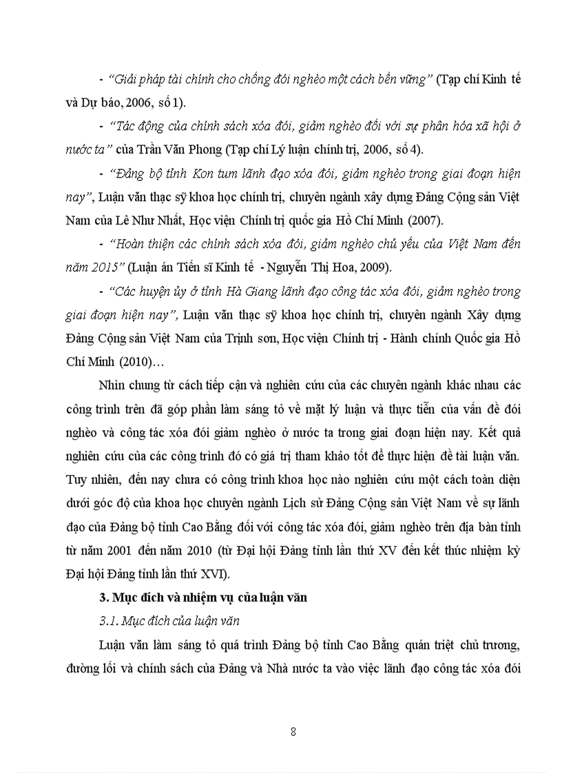 image for page Đảng bộ tỉnh cao bằng lãnh đạo công tác xóa đói giảm nghèo từ năm 2001 đến năm 2010