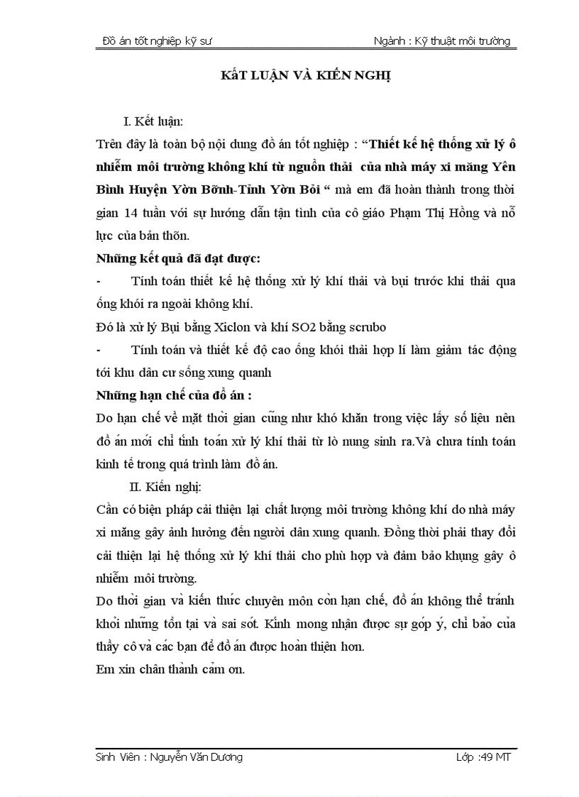 image for page Thiết kế hệ thống xử lý khí thải từ nguồn thải của nhà máy sản xuất ximăng Yên Bình huyện Yên Bình tỉnh Yên Bái