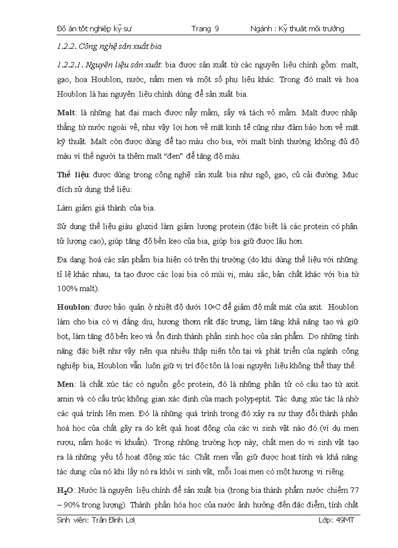 image for page Nghiên cứu thiết kế trạm xử lý nước thải cho nhà máy sản xuất bia Hado