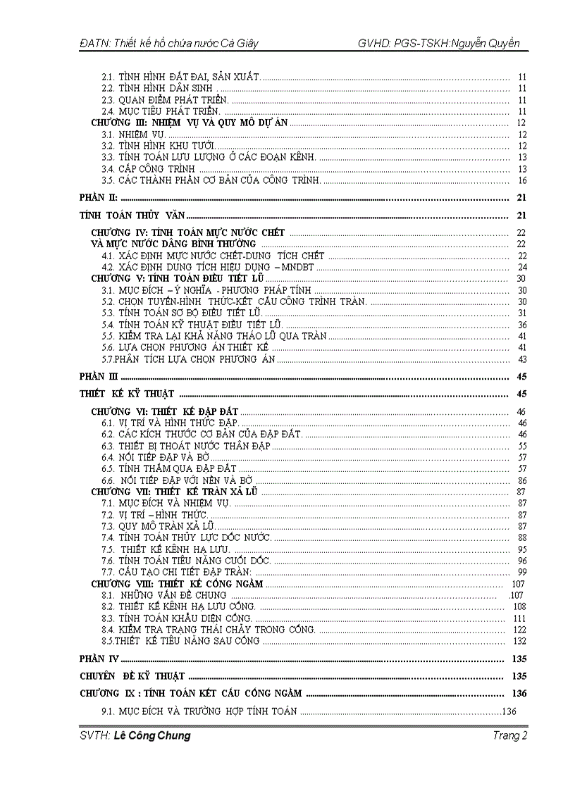 image for page Thiết kế hồ chứa nước Cà Giây