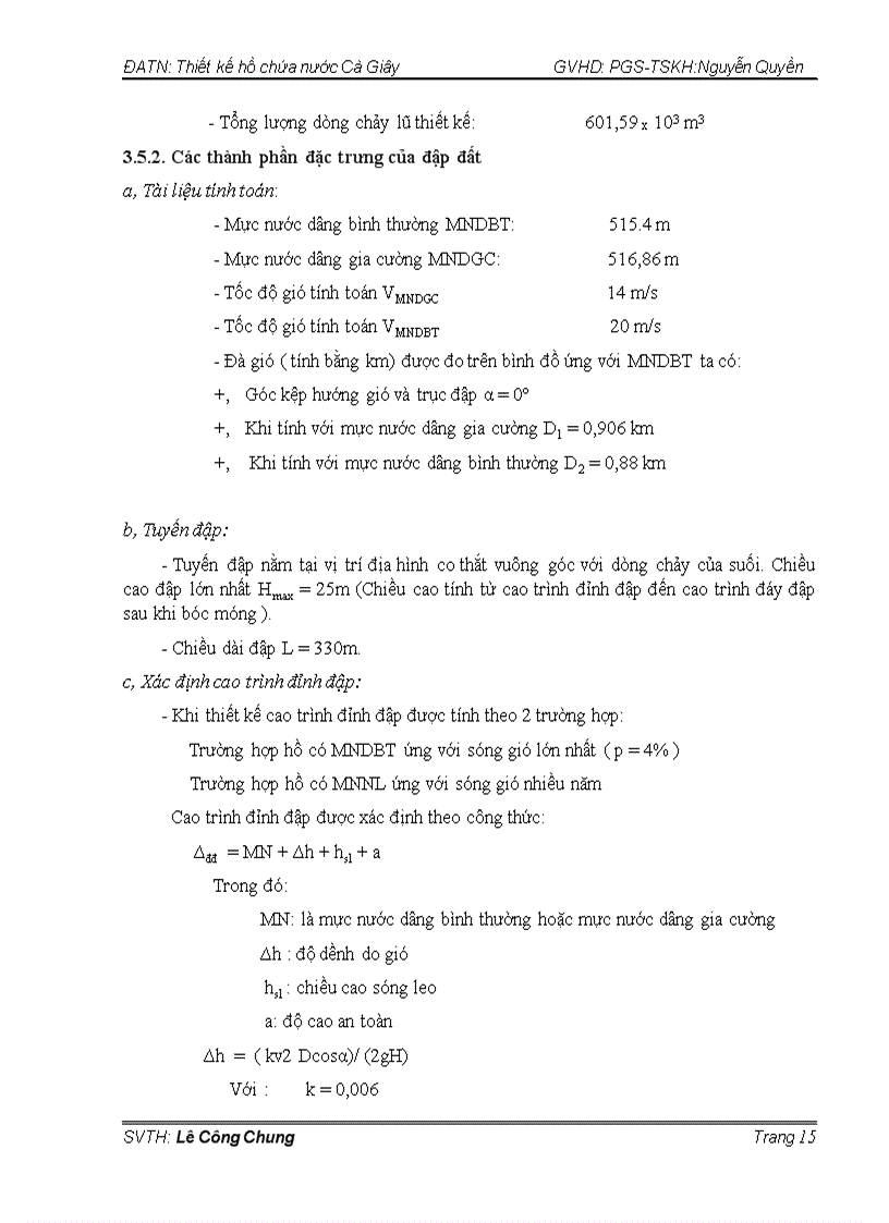 image for page Thiết kế hồ chứa nước Cà Giây