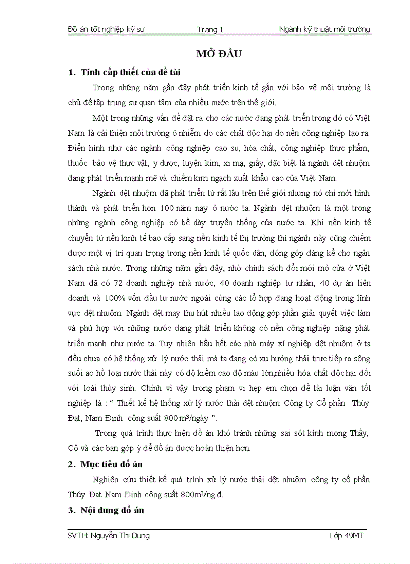 image for page Thiết kế hệ thống xử lý nước thải dệt nhuộm Công ty Cổ phần Thúy Đạt Nam Định công suất 800 m3 ngày
