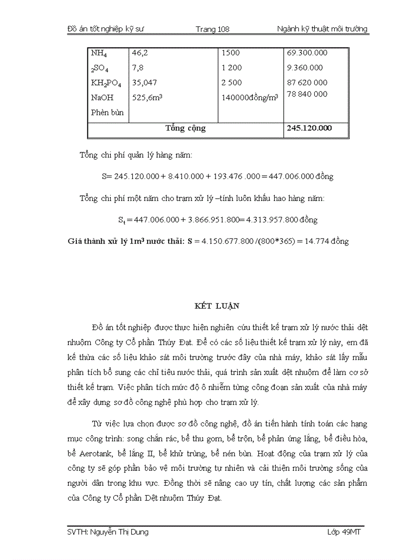 image for page Thiết kế hệ thống xử lý nước thải dệt nhuộm Công ty Cổ phần Thúy Đạt Nam Định công suất 800 m3 ngày