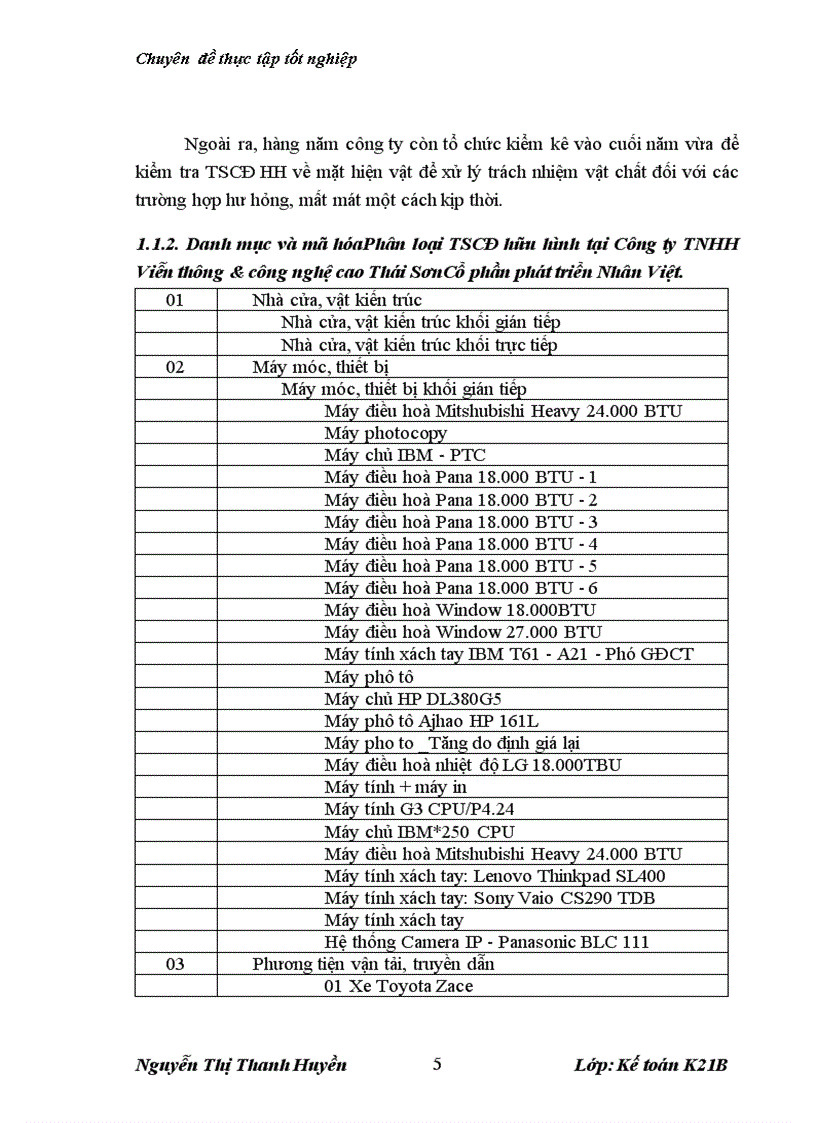 image for page Hoàn thiện kế toán tài sản cố định hữu hình tại Công ty TNHH Viễn thông công nghệ cao Thái SơnCổ phần phát triển Nhân Việt