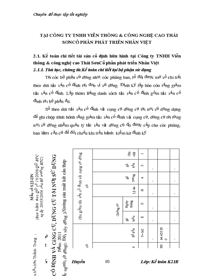 image for page Hoàn thiện kế toán tài sản cố định hữu hình tại Công ty TNHH Viễn thông công nghệ cao Thái SơnCổ phần phát triển Nhân Việt