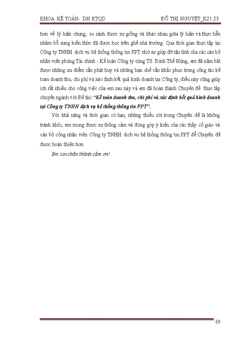 image for page Kế toán doanh thu chi phí và xác định kết quả kinh doanh tại Công ty TNHH dịch vụ hệ thống thông tin FPT 3