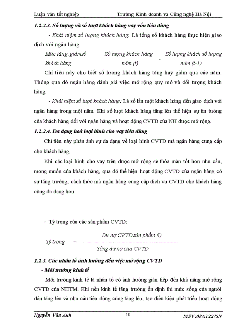image for page Thực trạng cho vay tiêu dùng tại NHNo PTNT TP Thái Bình