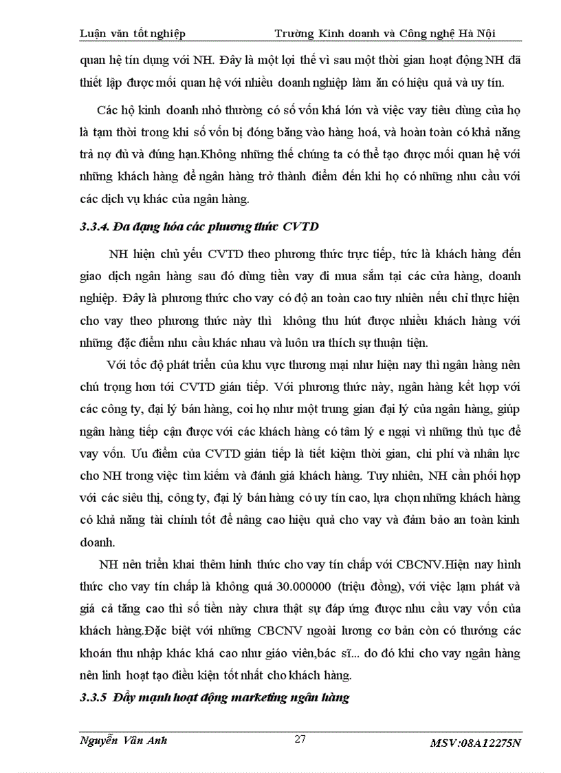 image for page Thực trạng cho vay tiêu dùng tại NHNo PTNT TP Thái Bình