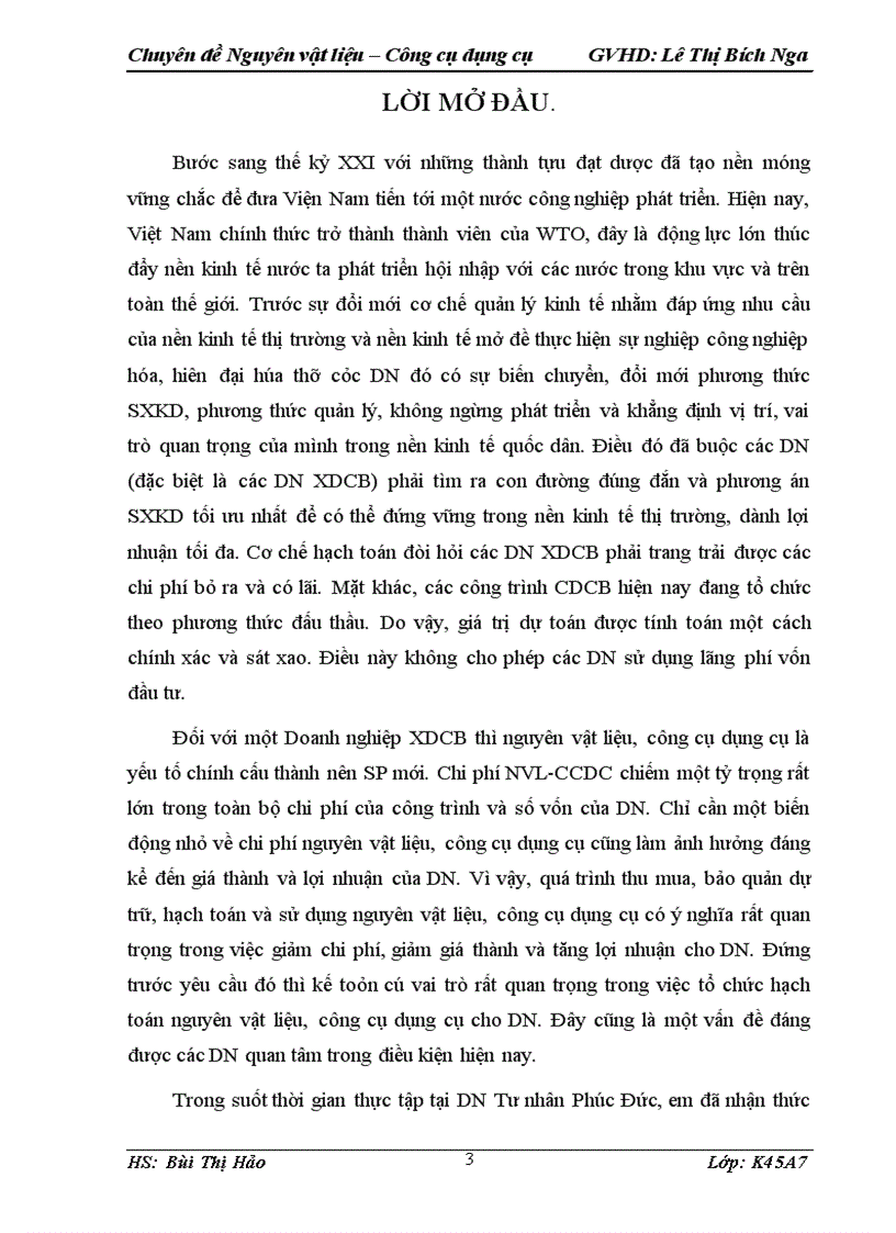 image for page Kế toán nguyên vật liệu công cụ dụng cụ tại DN Tư nhân Phúc Đức