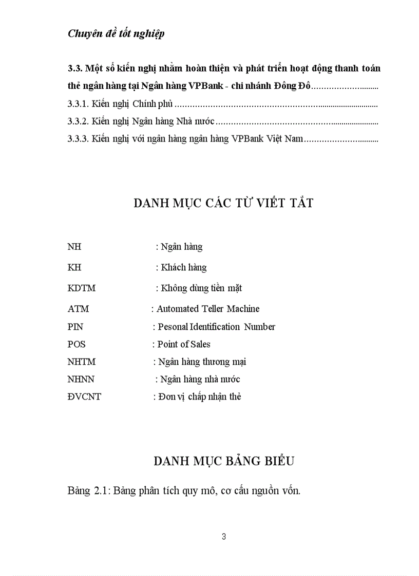 Một số giải pháp nhằm đẩy mạnh hoạt động thanh toán thẻ tại Ngân hàng VPBank chi nhánh Đông Đô Hà Nội