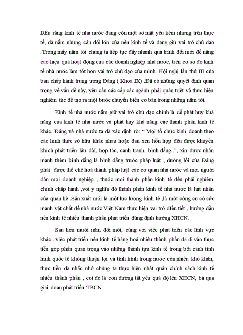 image for page Phân tích cơ cấu kinh tế nhiều thành phần ở nước ta mà đại hội Đảng IX đ nêu và ích lợi của việc sử dụng nó vào việc phát triển KT XH ở trong thời kỳ quá độ lên CNXH ở Việt Nam