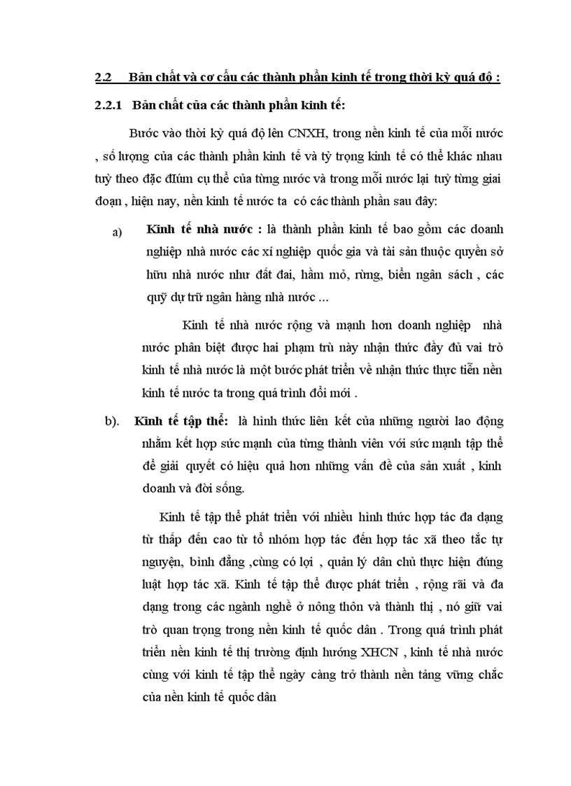 image for page Phân tích cơ cấu kinh tế nhiều thành phần ở nước ta mà đại hội Đảng IX đ nêu và ích lợi của việc sử dụng nó vào việc phát triển KT XH ở trong thời kỳ quá độ lên CNXH ở Việt Nam