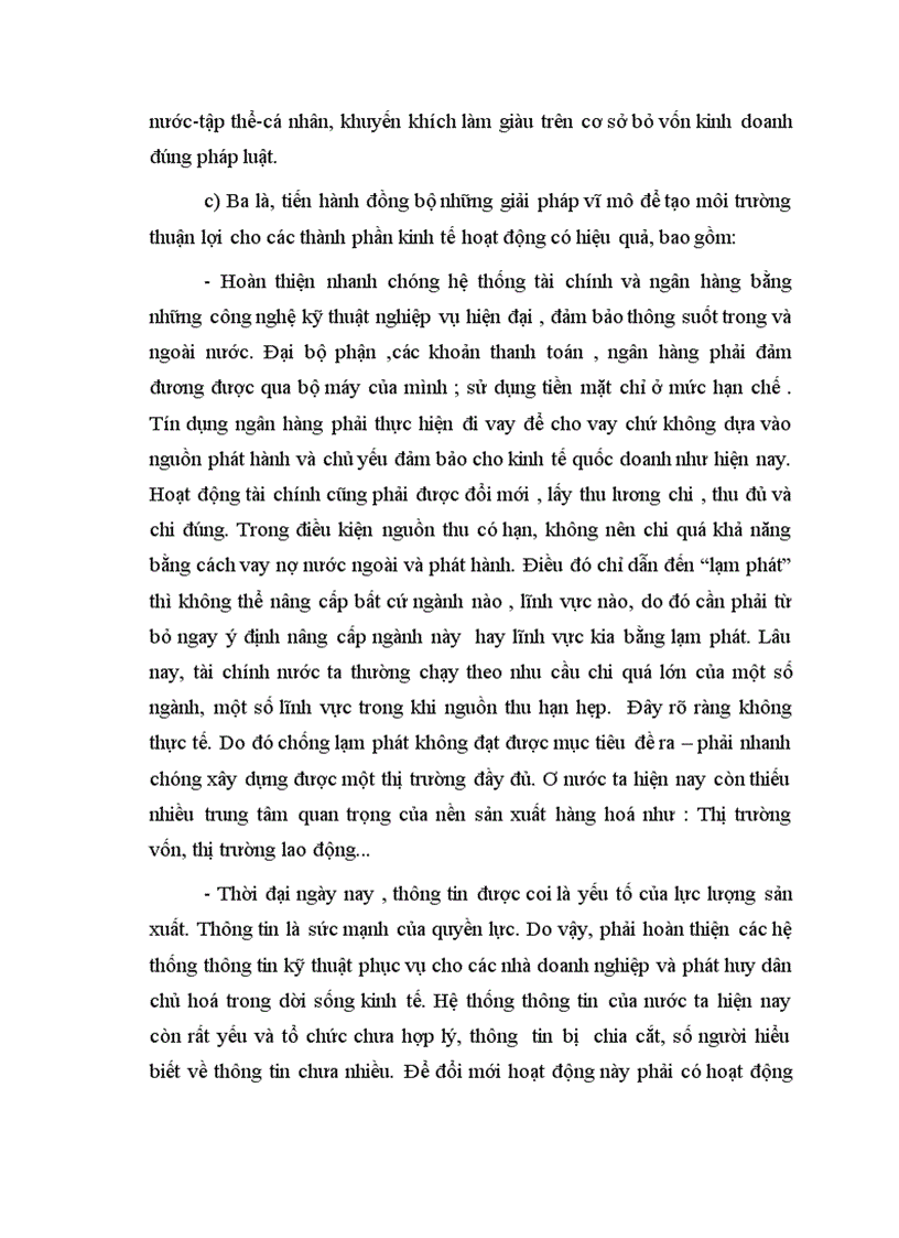 image for page Phân tích cơ cấu kinh tế nhiều thành phần ở nước ta mà đại hội Đảng IX đ nêu và ích lợi của việc sử dụng nó vào việc phát triển KT XH ở trong thời kỳ quá độ lên CNXH ở Việt Nam