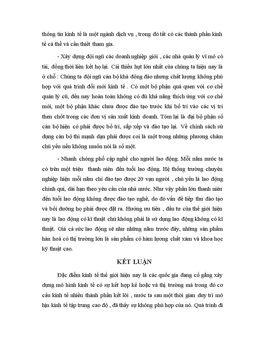 image for page Phân tích cơ cấu kinh tế nhiều thành phần ở nước ta mà đại hội Đảng IX đ nêu và ích lợi của việc sử dụng nó vào việc phát triển KT XH ở trong thời kỳ quá độ lên CNXH ở Việt Nam