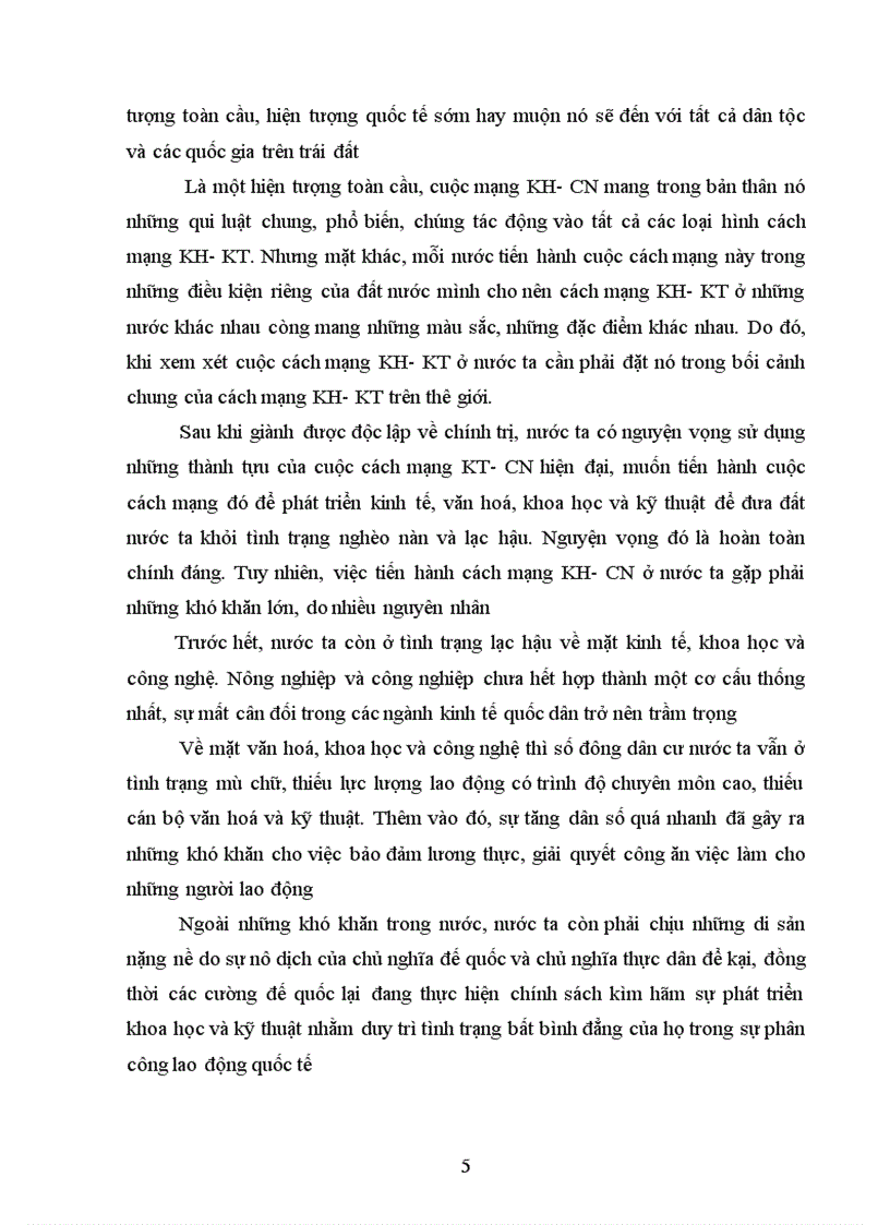 image for page Ảnh hưởng của cách mạng khoa học công nghệ đến quá trình công nghiệp hoá hiện đại hoá