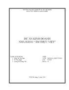 Dự án kinh doanh nhà hàng ẩm thực việt