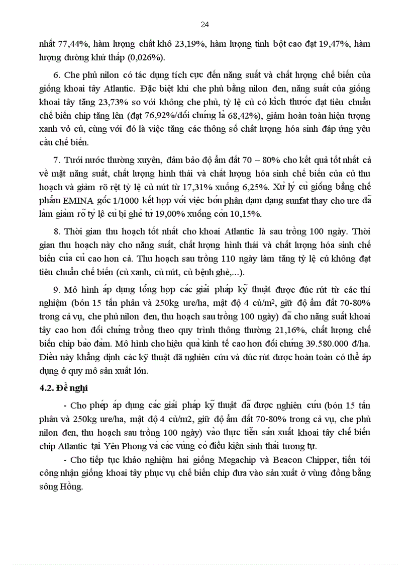 image for page Nghiên cứu các giải pháp kỹ thuật sản xuất khoai tây chế biến chip tại Huyện Yên Phong Tỉnh Bắc Ninh