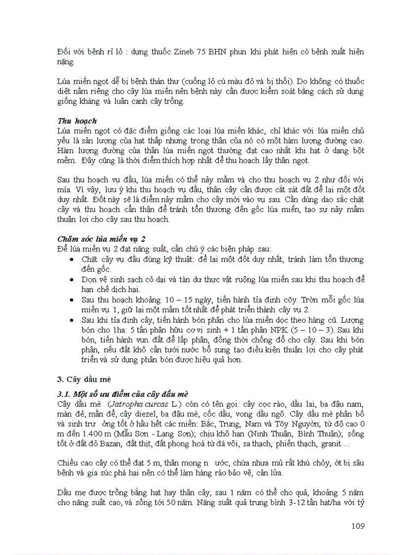 image for page Kỹ thuật trồng chăm sóc và thu hoạch một số cây nhiên liệu sinh học trên đất suy thoái