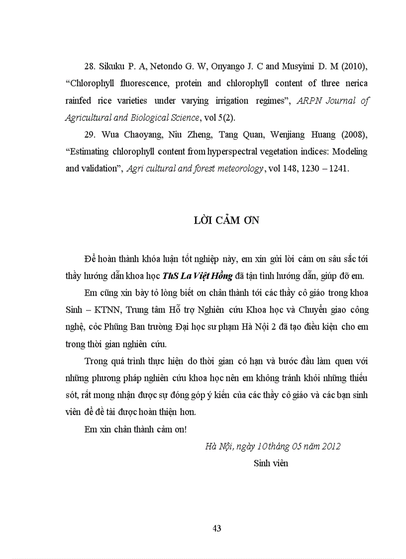 image for page Nghiên cứu sự biến đổi huỳnh quang diệp lục và hàm lượng diệp lục của một số giống đậu tương trong pha hạn và pha phục hồi trên đất bạc màu