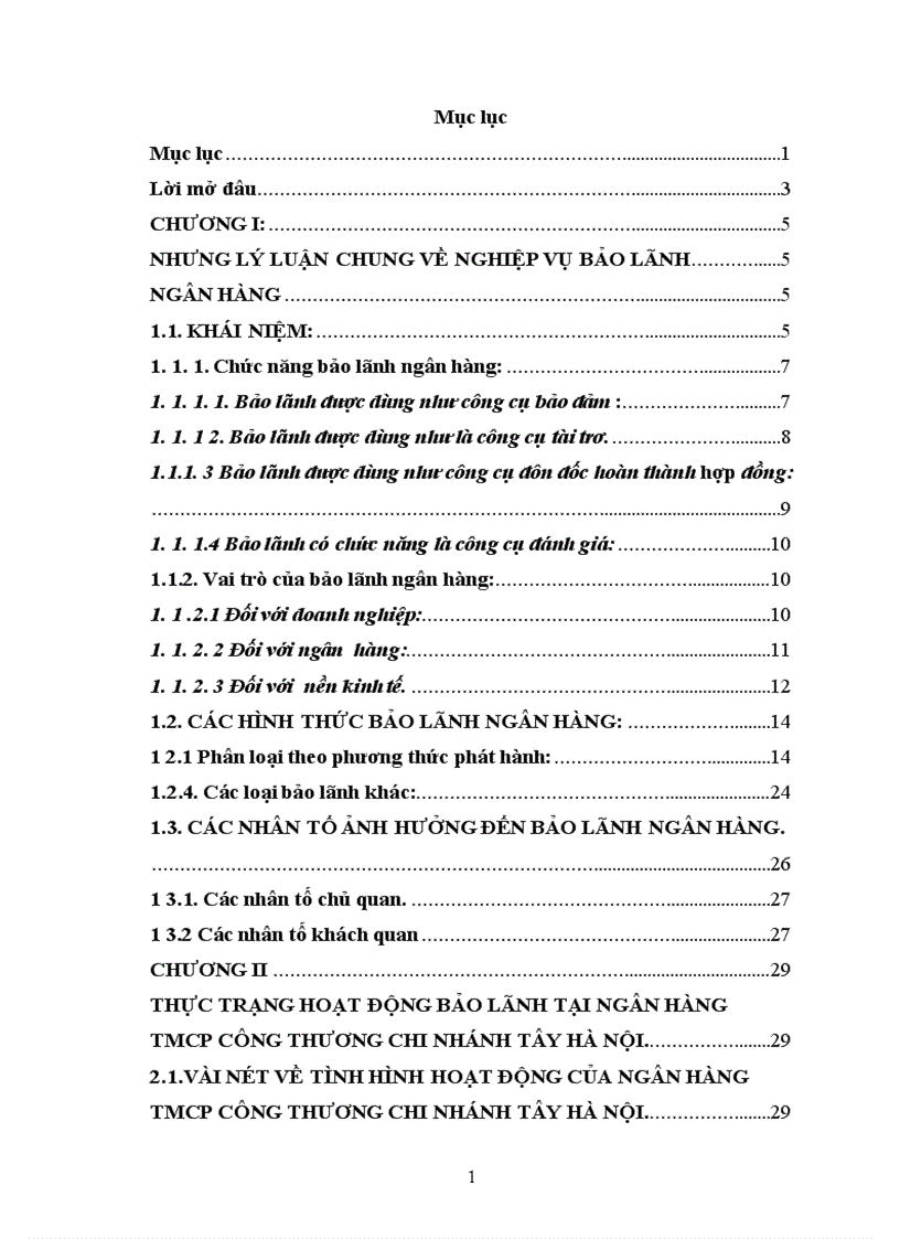 image for page Thực trạng hoạt động bảo lãnh tại ngân hàng tmcp công thương chi nhánh tây hà nội