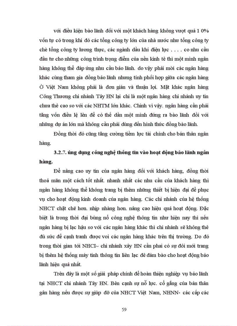 image for page Thực trạng hoạt động bảo lãnh tại ngân hàng tmcp công thương chi nhánh tây hà nội