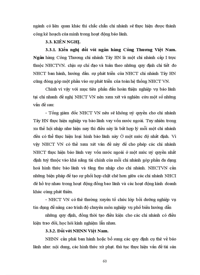 image for page Thực trạng hoạt động bảo lãnh tại ngân hàng tmcp công thương chi nhánh tây hà nội