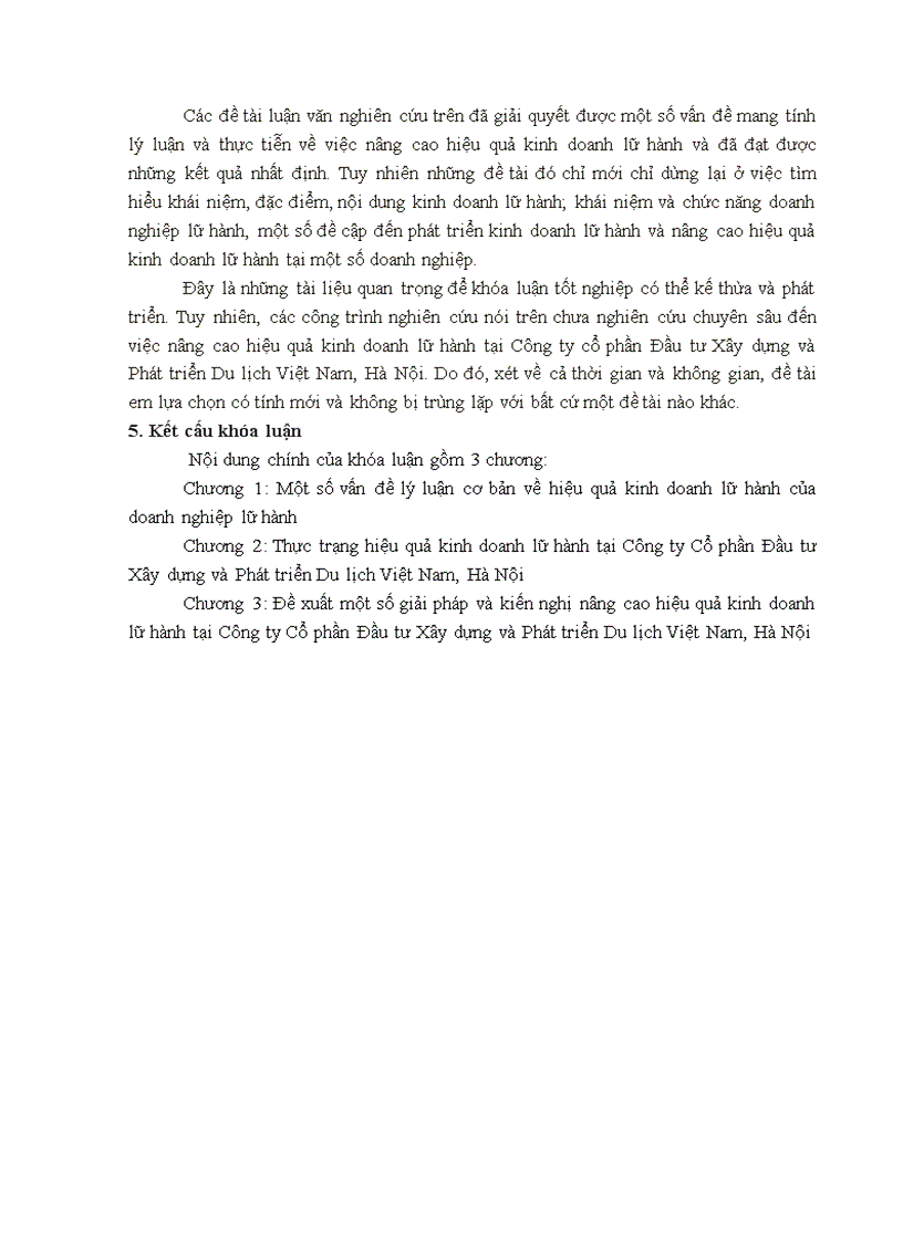 image for page Giải pháp nâng cao hiệu quả kinh doanh lữ hành tại Công ty cổ phần Đầu tư Xây dựng và Phát triển Du lịch Việt Nam Hà Nội 1