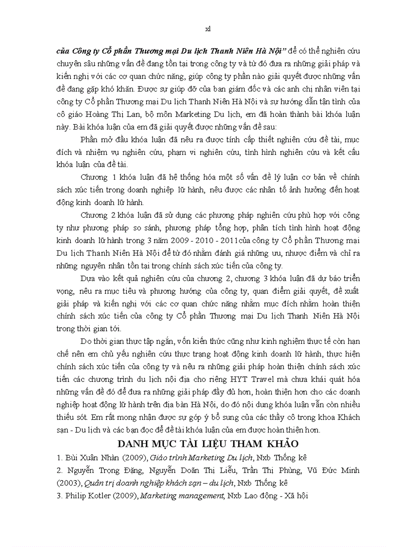 image for page Thực trạng chính sách xúc tiến chương trình du lịch nội địa của công ty cổ phần thương mại du lịch thanh niên hà nội hyt travel
