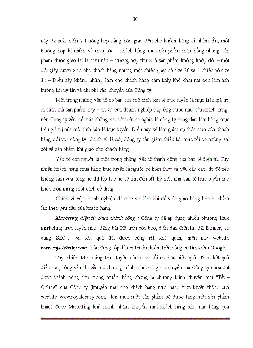 image for page Hoàn thiện mô hình bán lẻ trực tuyến mặt hàng giày dép tại website www royalebaby com của công ty CPTM Ban Mai Xanh