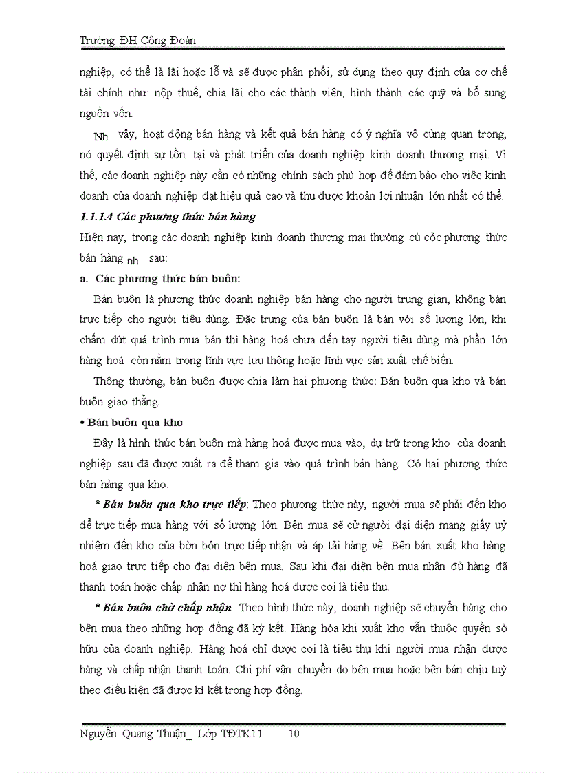 image for page Hoàn thiện kế toán bán hàng và xác định kết quả bán hàng tại Công ty CPTM CNTP Hoàng Lâm