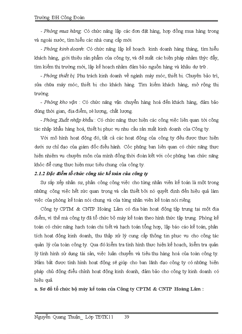 image for page Hoàn thiện kế toán bán hàng và xác định kết quả bán hàng tại Công ty CPTM CNTP Hoàng Lâm