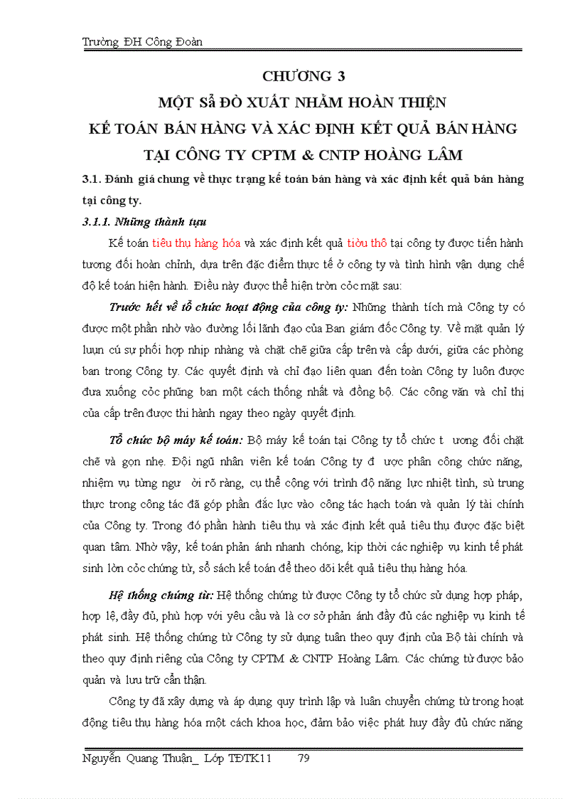 image for page Hoàn thiện kế toán bán hàng và xác định kết quả bán hàng tại Công ty CPTM CNTP Hoàng Lâm