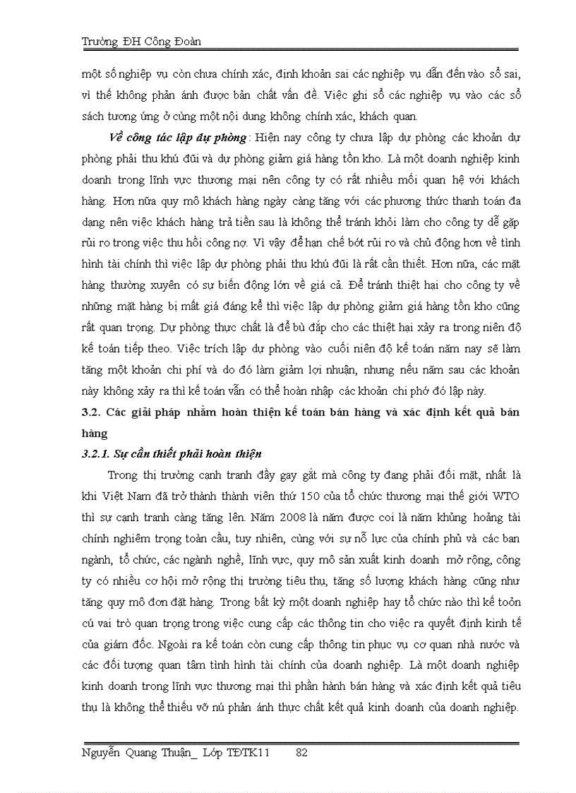 image for page Hoàn thiện kế toán bán hàng và xác định kết quả bán hàng tại Công ty CPTM CNTP Hoàng Lâm