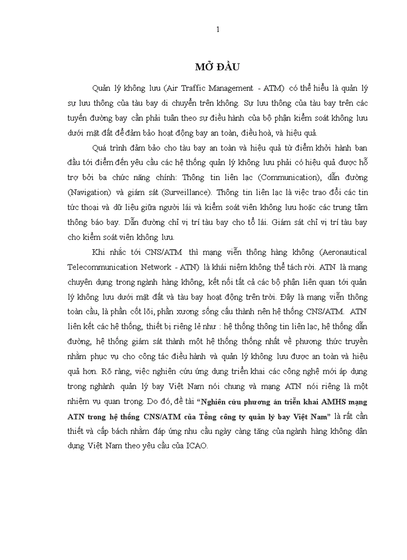 image for page Nghiên cứu phương án triễn khai AMHS mạng ATN trong hệ thống CNS ATM của Tổng công ty quản lý bay Việt Nam