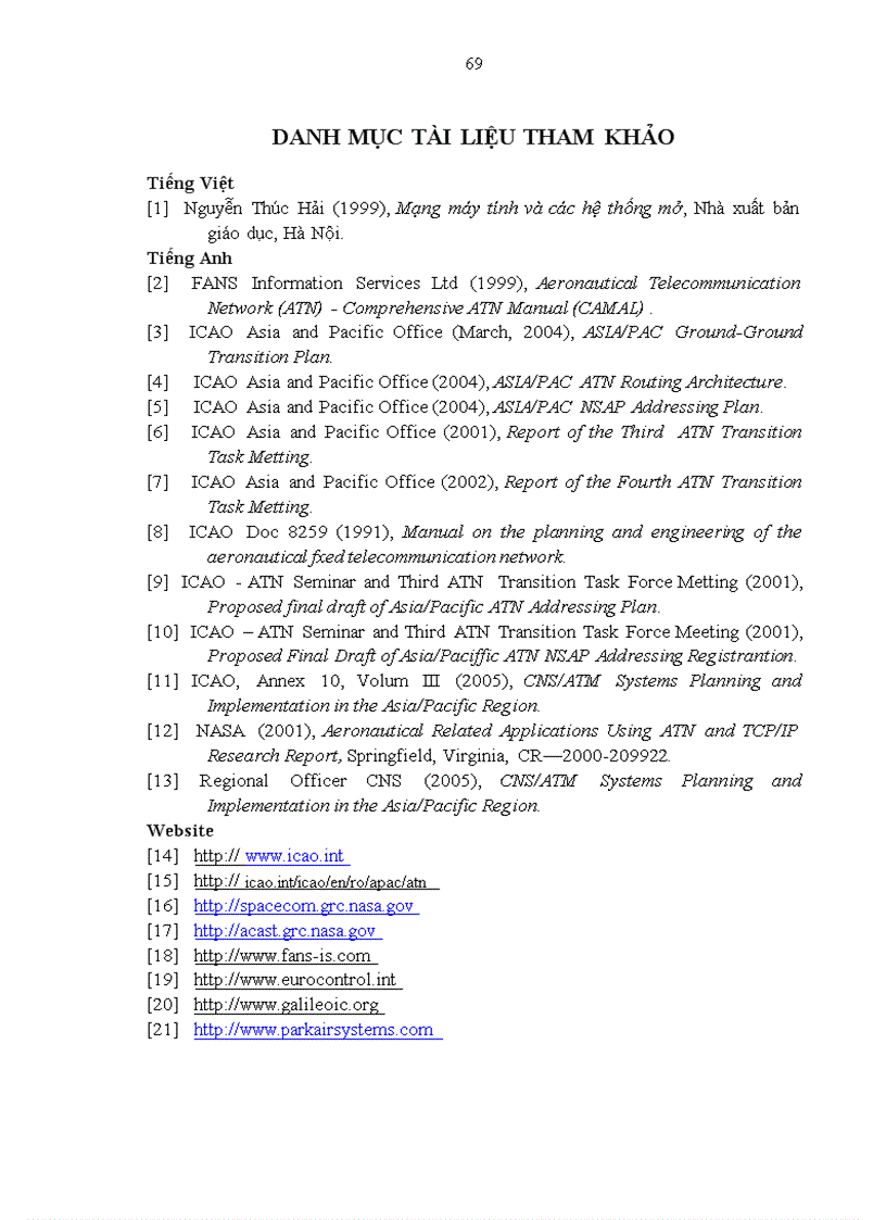 image for page Nghiên cứu phương án triễn khai AMHS mạng ATN trong hệ thống CNS ATM của Tổng công ty quản lý bay Việt Nam