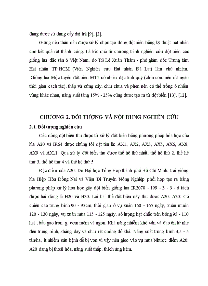image for page Nghiên cứu đặc điểm nông sinh học và giá trị chọn giống của một số dòng đột biến được tạo ra từ việc xử lý đột biến một số giống lúa đặc sản ở thế hệ thứ 5 1