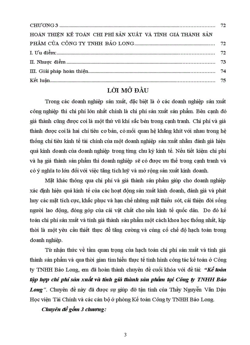 image for page Kế toán tập hợp chi phí sản xuất và tính giá thành sản phẩm tại Công ty TNHH Bảo Long