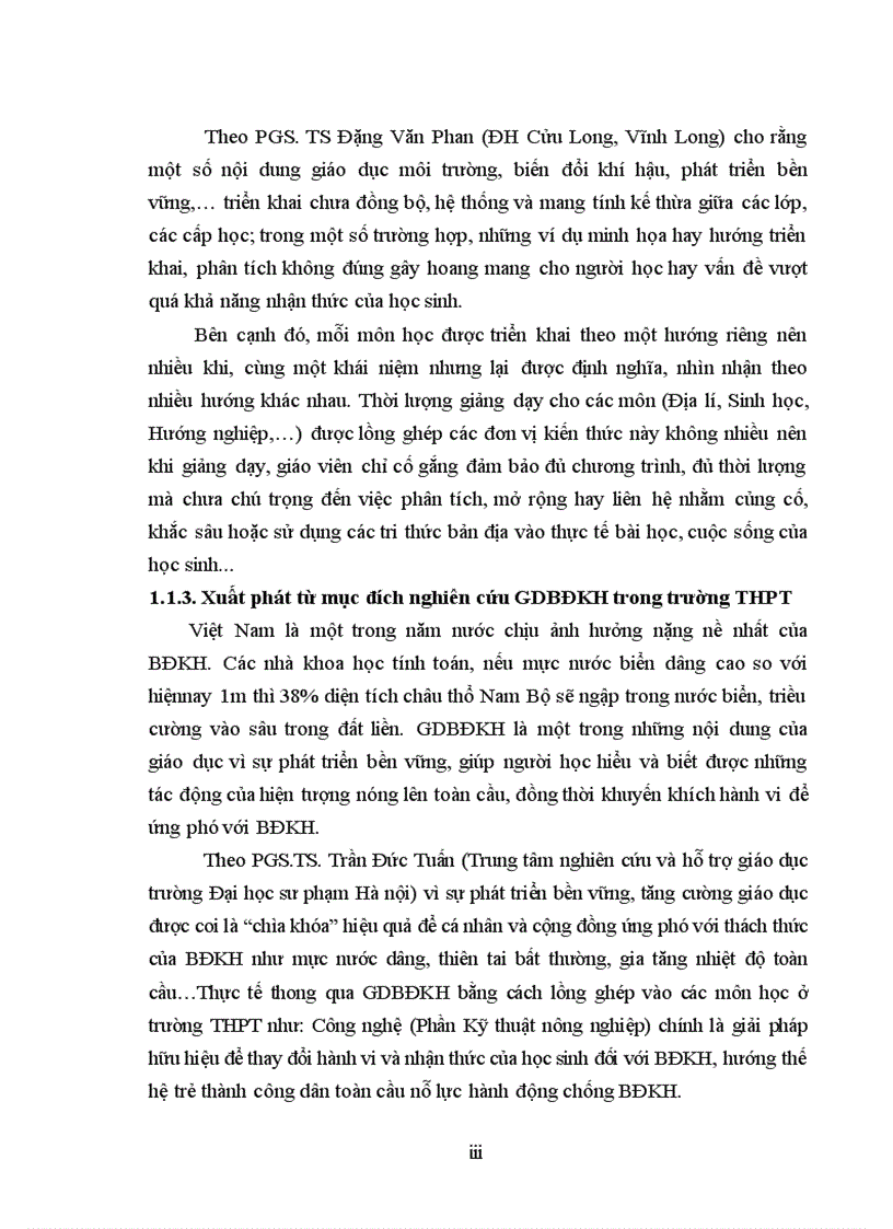 image for page Tích hợp giáo dục biến đổi khí hậu trong dạy học chương 3 môn công nghệ 10 thpt