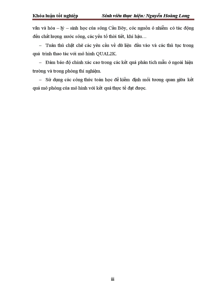 image for page Ứng dụng mô hình QUAL2K trong quản lý chất lượng nước sông Cầu Bây đoạn chảy qua địa phận huyện Gia Lâm Hà Nội