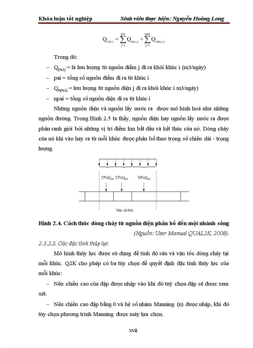 Dự báo chất lượng nước Sông Tô Lịch bằng mô hình Qual2K