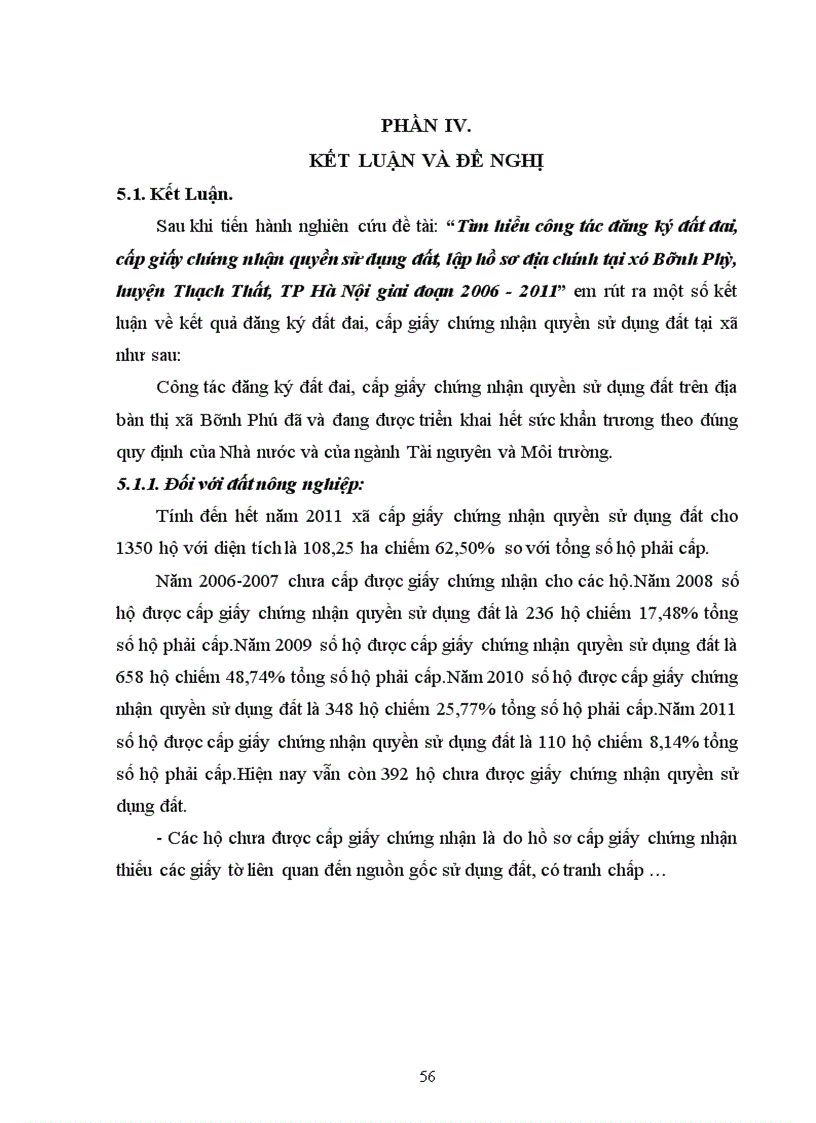 image for page Tìm hiểu công tác đăng ký đất đai cấp giấy chứng nhận quyền sử dụng đất lập hồ sơ địa chính tại xã Bình Phú huyện Thạch Thất TP Hà Nội giai đoạn 2006 201