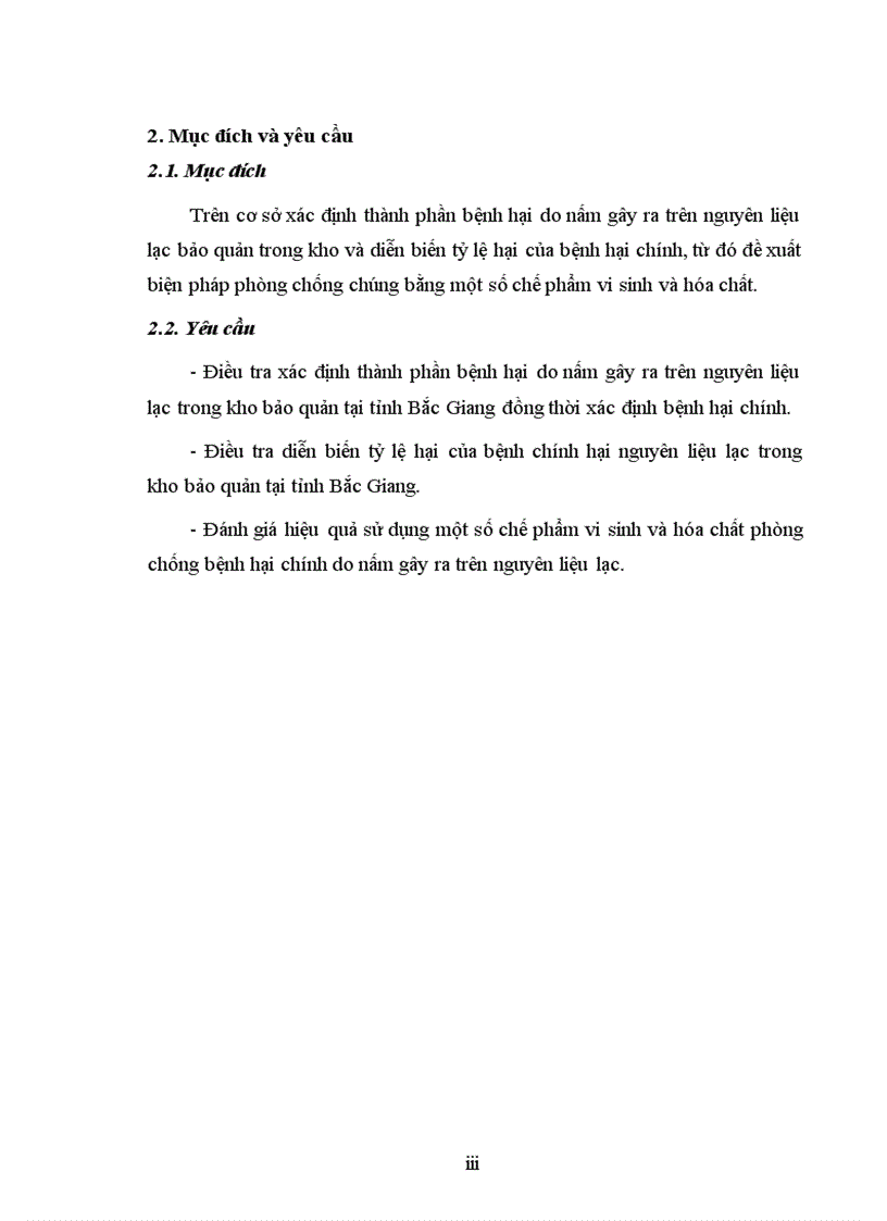image for page Nghiên cứu sử dụng một số chế phẩm vi sinh và hóa chất để phòng chống bệnh hại chính do nấm gây ra trên nguyên liệu lạc trong kho bảo quản tại tỉnh Bắc Giang