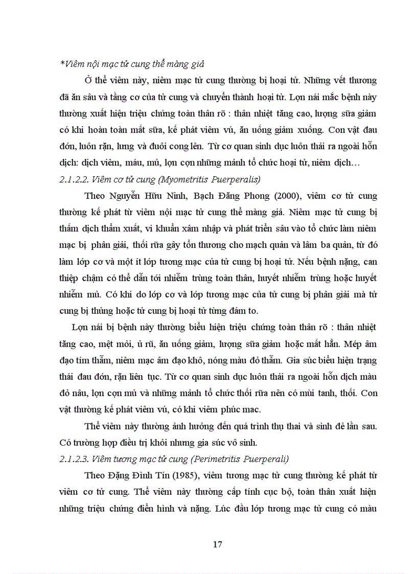 image for page Khảo sát tình hình mắc bệnh viêm tử cung ở đàn lợn nái ngoại nuôi tại trại Thái Dương Tản Lĩnh Ba Vì Hà Nội và biện pháp phòng trị