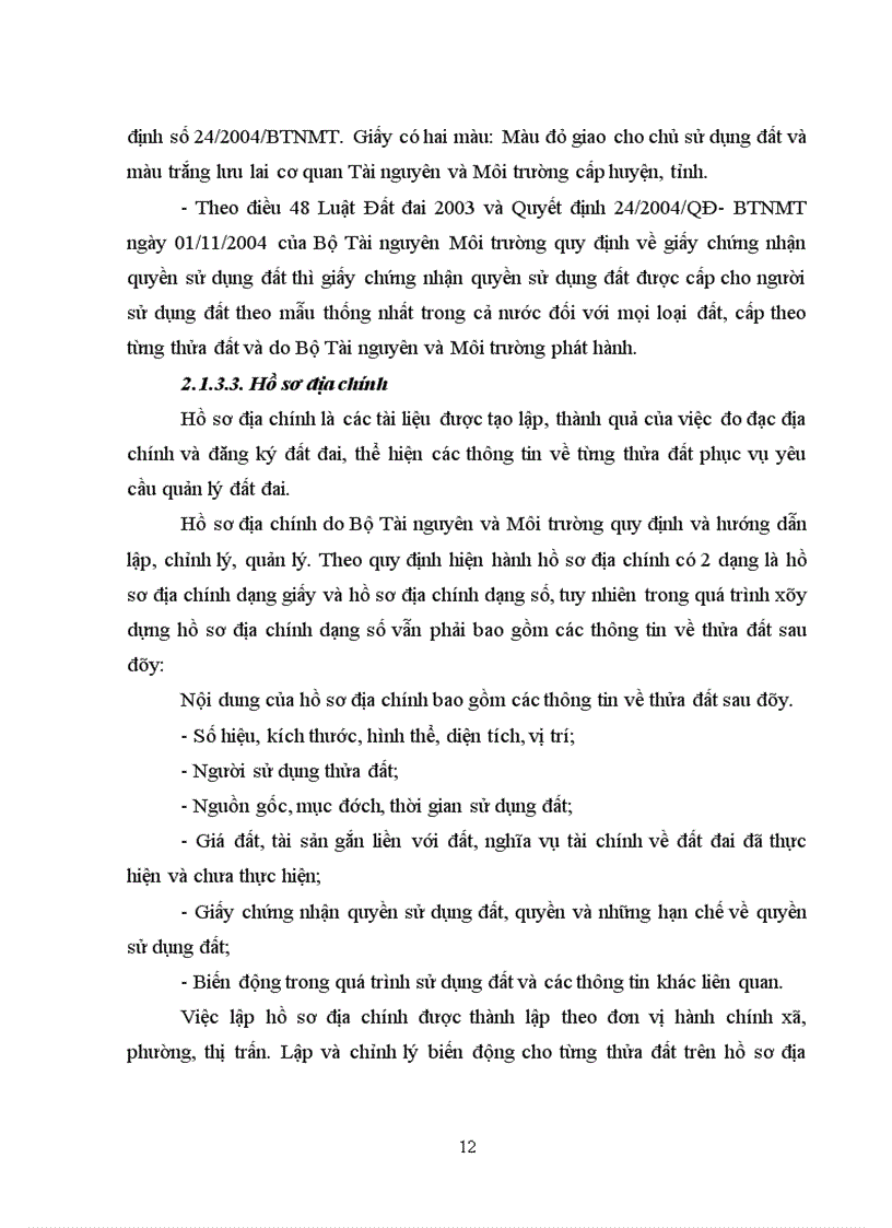 image for page Tìm hiểu công tác đăng ký đất đai cấp giấy chứng nhận quyền sử dụng đất lập hồ sơ địa chính tại xã Bình Phú huyện Thạch Thất TP Hà Nội giai đoạn 2006 201 1