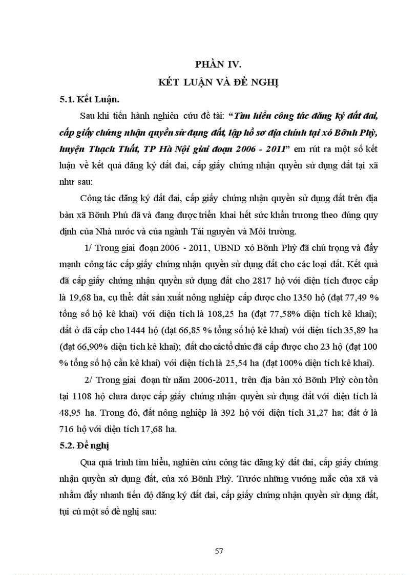 image for page Tìm hiểu công tác đăng ký đất đai cấp giấy chứng nhận quyền sử dụng đất lập hồ sơ địa chính tại xã Bình Phú huyện Thạch Thất TP Hà Nội giai đoạn 2006 201 1