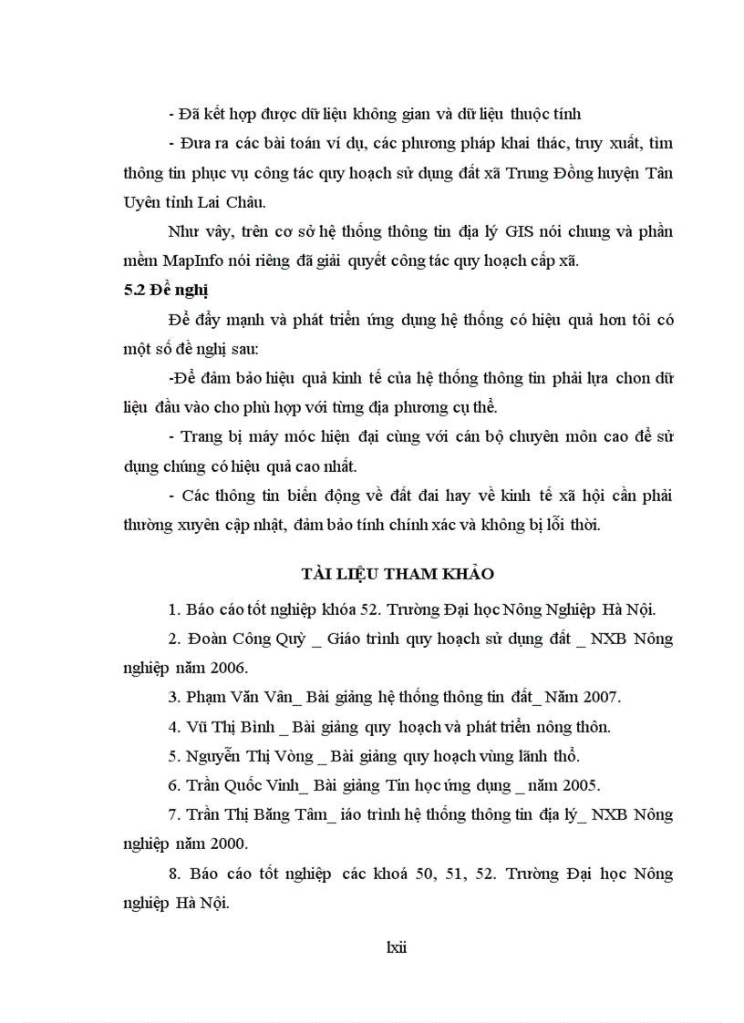 image for page Ứng dụng GIS xây dựng cơ sở dữ liệu đất đai phục vụ quy hoạch sử dụng đất xã Trung Đồng huyện Tân Uyên tỉnh Lai Châu