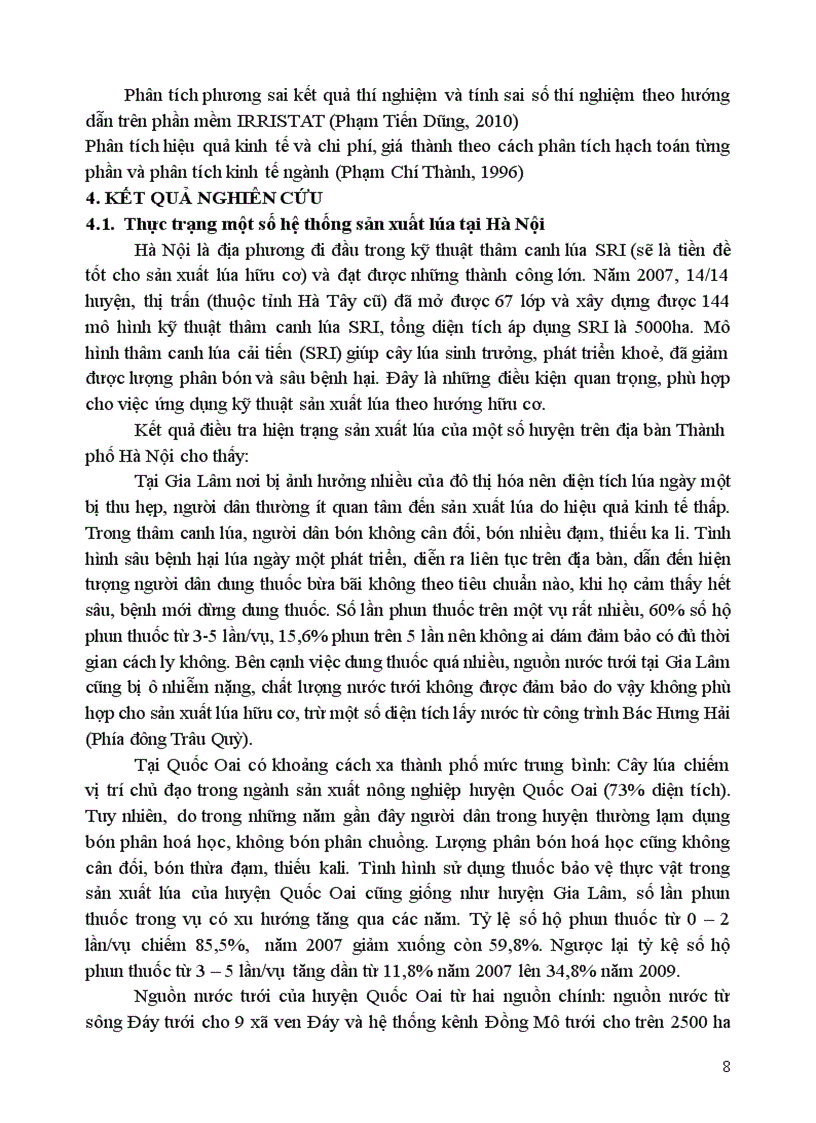 image for page Nghiên cứu sử dụng phân bón hữu cơ vi sinh và thuốc bảo vệ thực vật sinh học cho sản xuất lúa hữu cơ tại Hà Nội 1