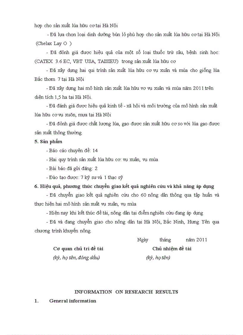 image for page Nghiên cứu sử dụng phân bón hữu cơ vi sinh và thuốc bảo vệ thực vật sinh học cho sản xuất lúa hữu cơ tại Hà Nội 4